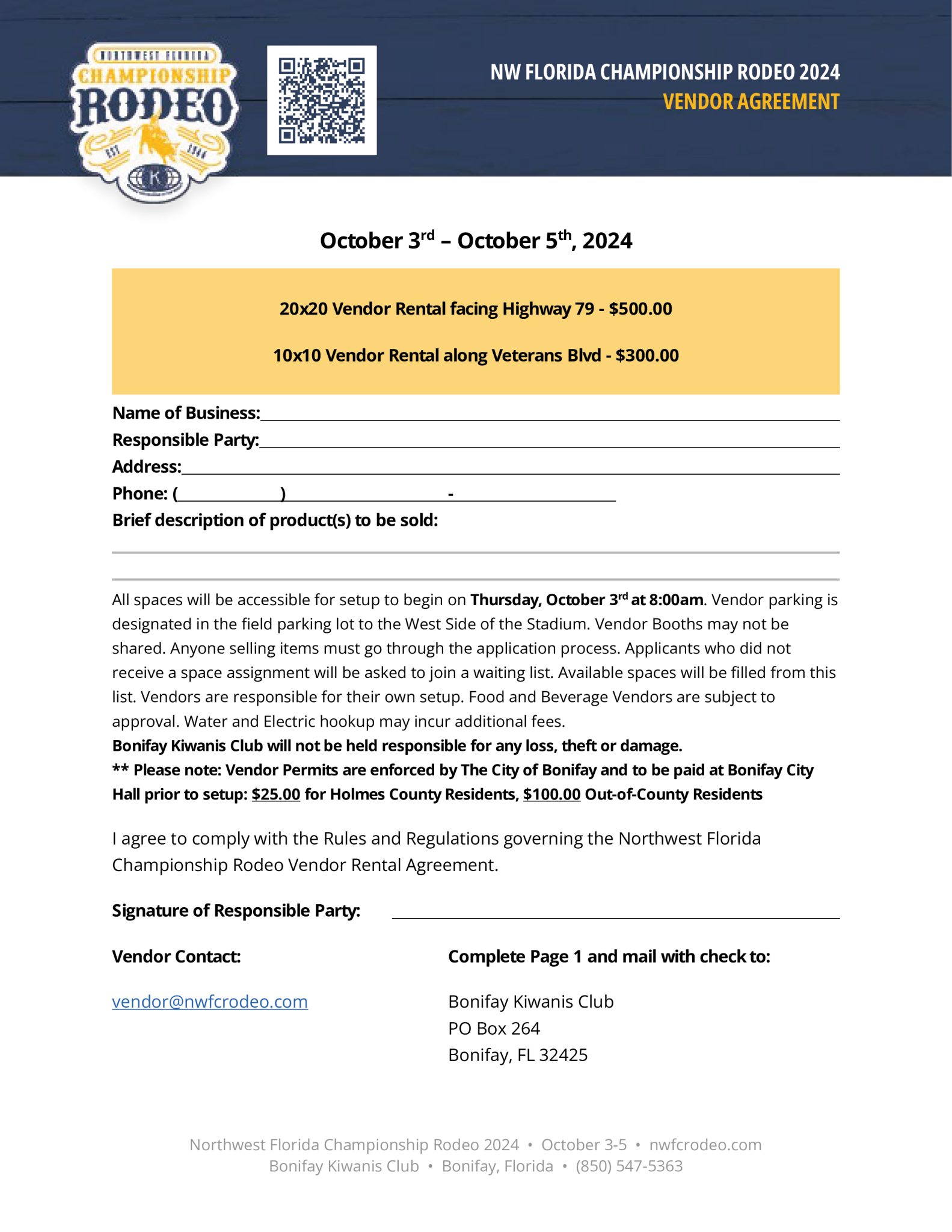 Bonifay Rodeo Vendors | Bonifay Kiwanis Club Rodeo